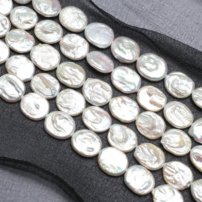 14x16mm AAA Weiß Mode Natürliche Süßwasser Perle Oval Barock Knopf Perle Schmuck Machen DIY Halskette Armband Zubehör geschenk