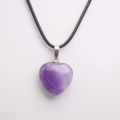 Natürliche Achate Türkise Rosa Quarz Herzform Anhänger Kristall Amethysten Heilung Edelstein Halskette Frauen Charme Männer Schmuck