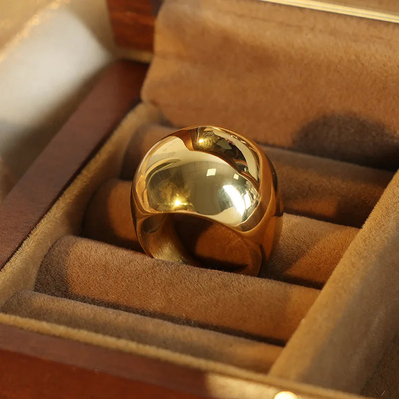 Mode Frauen Edelstahl Ring Oval Weibliche Luxus Ring Punk Zubehör Ästhetik Schmuck Party Geschenk Großhandel