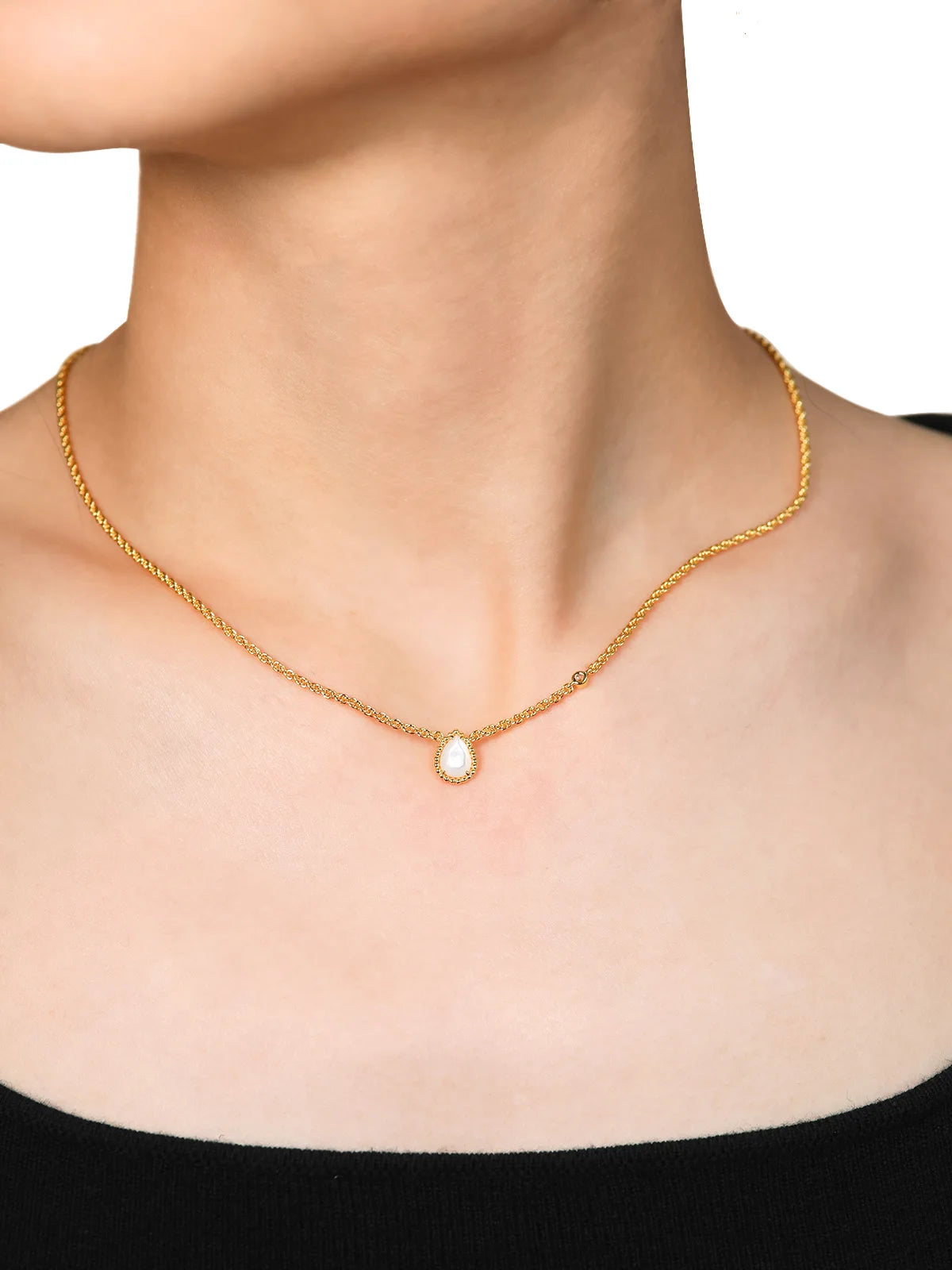 APIR Edelstein Wassertropfen Halskette Böhmischer Stil Damen Anhänger Halskette 5A Zirkon Kette Halskette Schmuck Täglich Niedrigster Preis