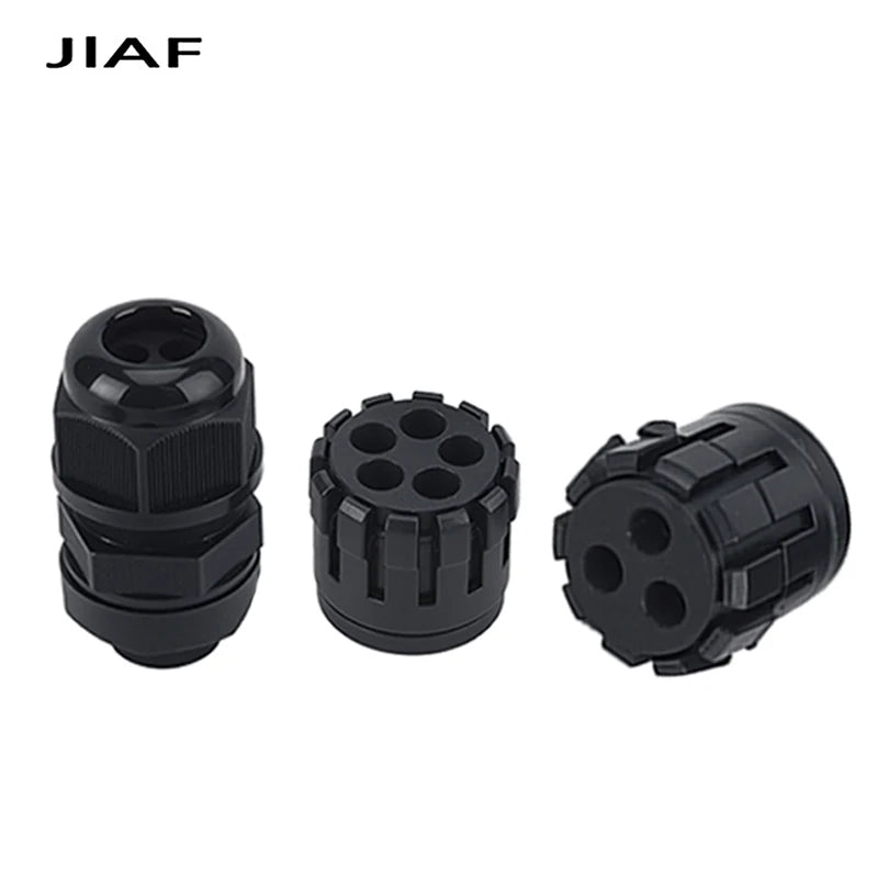 10PCS Mehr Löcher Wasserdichte Kunststoff Kabelverschraubung M20 * 1,5 Mit Abschlepplöcher M25 * 1,5 Nylonverschraubung M32 * 1,5 Schwarz Grau Dichtungsverbindung M16