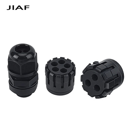 10PCS Mehr Löcher Wasserdichte Kunststoff Kabelverschraubung M20 * 1,5 Mit Abschlepplöcher M25 * 1,5 Nylonverschraubung M32 * 1,5 Schwarz Grau Dichtungsverbindung M16