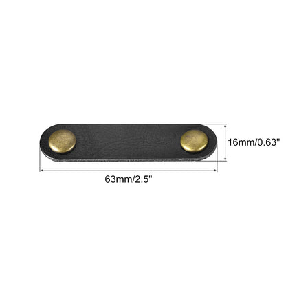 5/10 Stück Leder-Kabelbinder, Kabelbinder, Kabel-Organizer, 63 x 16 mm, tragbares Datenkabel, Leder-Clips, Kopfhörer-Kabel-Management-Halter