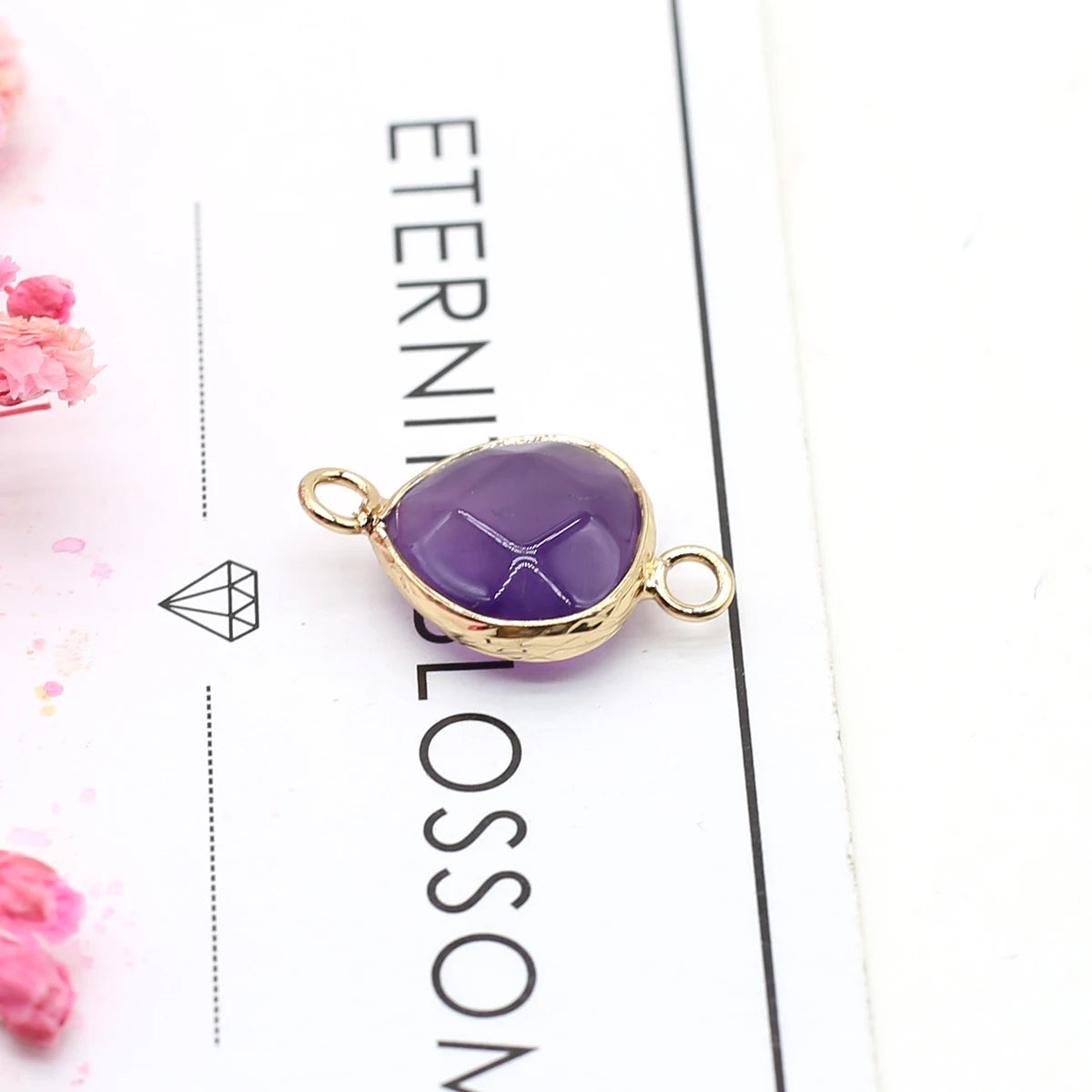 Natürliche Amethysten Anhänger Charms Natürliche Lila Quarz Kristall Stecker Für Heilung Pendel Schmuck Ohrring Halskette Herstellung