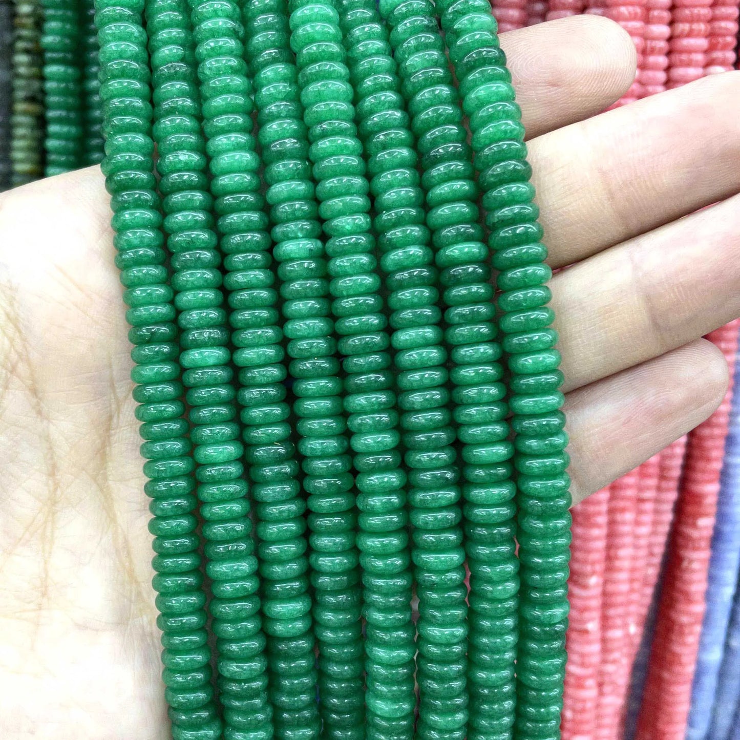 Naturstein Rondelle 2X6mm Türkise Quarz Jaspis Achate Flache Runde Spacer Perlen für Schmuckherstellung DIY Armband Zubehör