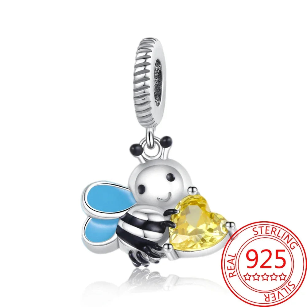 Exquisiter kleiner Affe aus 925er-Sterlingsilber, umarmender roter Herz-Anhänger, passend für Armbänder, Halsketten, Party-Paarung mit handgefertigten Geschenken