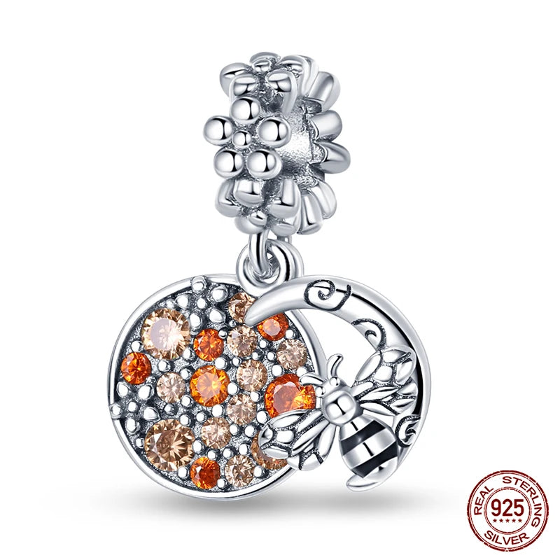 Fit 925 Original Armband 100 % 925 Sterling Silber Glänzende Bunte Zirkon Herz Charms Perlen Exquisite DIY Schmuck Geschenk