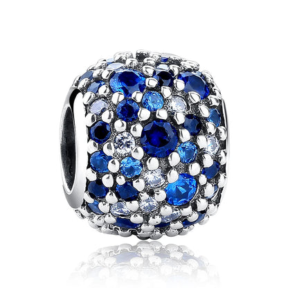 Blue Series Charm-Anhänger aus 925er-Sterlingsilber, Saphir, Baum des Lebens, Flasche, Elefant, Planet, Ozean, Herz, passend für DIY-Armbänder, Halsketten, Geschenke