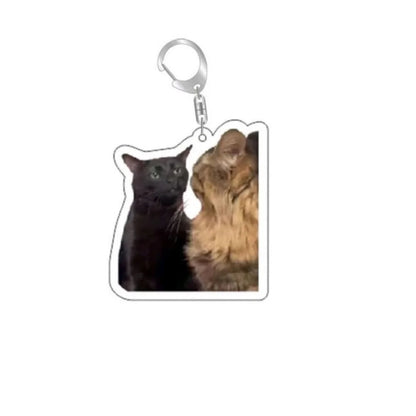 Huh Katzen-Schlüsselanhänger, Meme-Schlüsselanhänger, Fanny-Katze, Schlüsselanhänger, sprechende Katzen, verwirrte Katze, Anhänger, süßes Geschenk