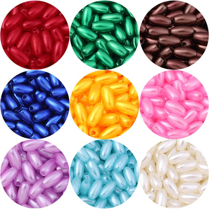 100–200 Stück ovale Reis-Imitationsperlen für Schmuckherstellung, Nähen, Kleidungsstück, Acryl-Abstandsperlen, DIY-Armband, Halskette