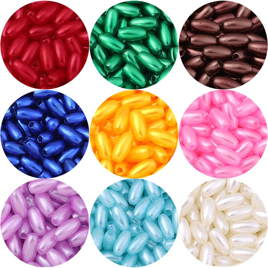 100–200 Stück ovale Reis-Imitationsperlen für Schmuckherstellung, Nähen, Kleidungsstück, Acryl-Abstandsperlen, DIY-Armband, Halskette