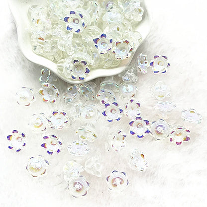 Neue 20 teile/los 7X12mm Bunte Bellflower Lampwork Perlen Kappen Glas Spacer Perlen für Schmuck Machen DIY Armbänder haarnadel