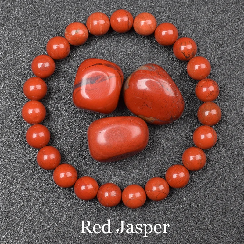 Natürliches Drachenblutstein-Armband aus echten Natursteinen, Perlenarmbänder, Edelsteine, Schmuck für Damen und Herren, echter Blutstein-Jaspis