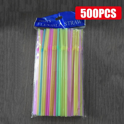 50-3000PCS Mehrfarbige Trinkhalme rietjes Milch Tee Bar Party Hochzeit Küche Home Zubehör Getränke Schwarz Stroh Großhandel