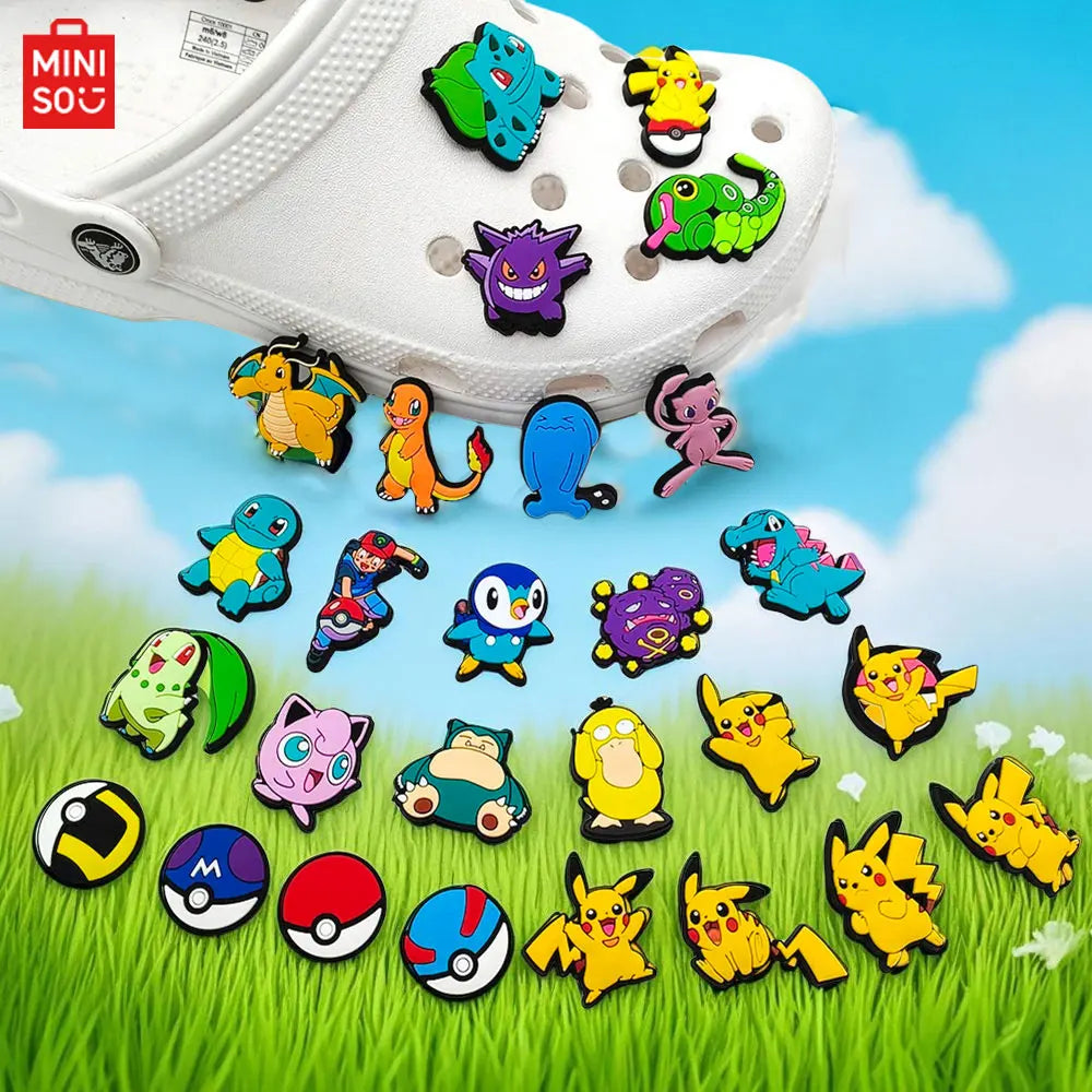 20/27 Stück Pokemon Schuhe Charms für Clogs Sandalen Dekoration PVC Pikachu Cartoon Schuhzubehör Charms für Freunde Geschenke