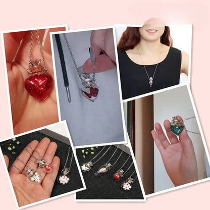 Mode Glas Parfüm Ätherisches Öl Flasche Anhänger DIY frauen Parfüm Wunsch Knochen Asche Lanugo Duft Enhancer Halskette