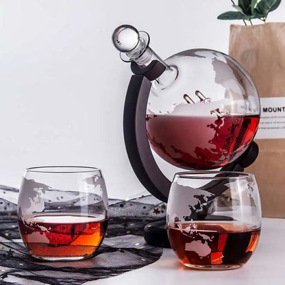 Dekanter in Glaskugelform, Whisky-Set, funkelnde Weinflasche aus Borosilikatglas, Cocktailspender