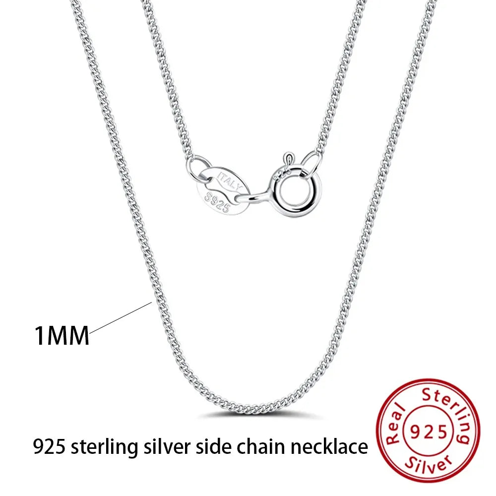 Effie Queen 100% 925 Sterling Silber Basis-Kettenhalsketten Box/Schlangen-/Chopin-/Figaro-Kette mit Perlen 40-60cm Unisex DIY Alltagskleidung