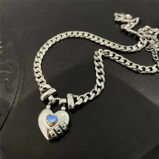 Romantische Liebe Herz Retro Thai Silber Damen Anhänger Halskette Schmuck Für Frauen Kurze Ketten Hochzeit Geschenke