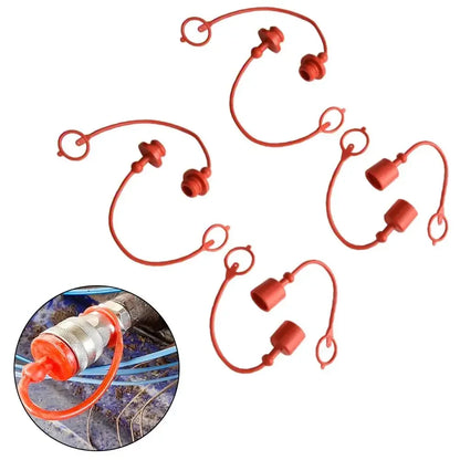 Staubkappen-Set für hydraulische Kupplung, 4, robuste rote Gummiabdeckungen zur Abschirmung der ISO7241-A-Serie von externen Verunreinigungen
