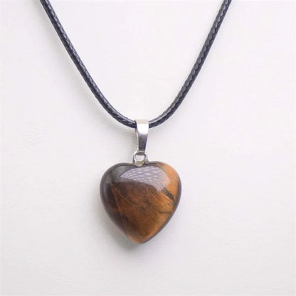 Natürliche Achate Türkise Rosa Quarz Herzform Anhänger Kristall Amethysten Heilung Edelstein Halskette Frauen Charme Männer Schmuck