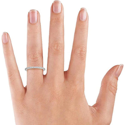 Trumium 2 mm echtes S925-Sterlingsilber, Ehering, Zirkonia, volle Ewigkeit, stapelbar, Verlobungsringe für Frauen und Mädchen, Geschenke