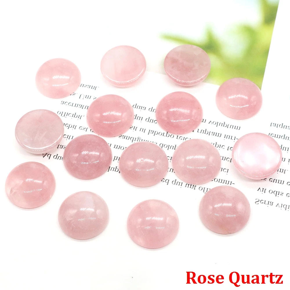 5 teile/los Natürliche Stein Cabochon Spacer 6 8 10 12 14 16 18 20 25mm Runde Cabochons Cameo für DIY Schmuck Zubehör