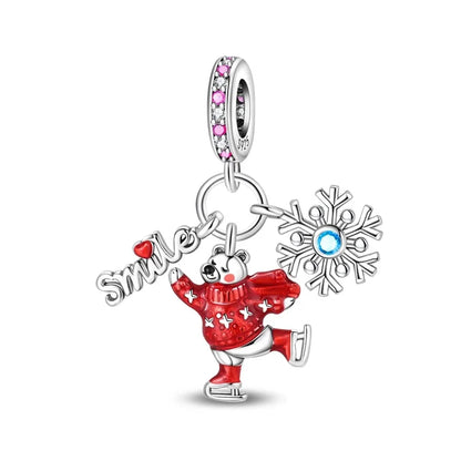 Rote Serie 925er Sterlingsilber Kamera Apfel Herzförmiger Koi Feuerwerkskörper Gott Reichtum Charm Passend für DIY Armband Halskette Partygeschenke