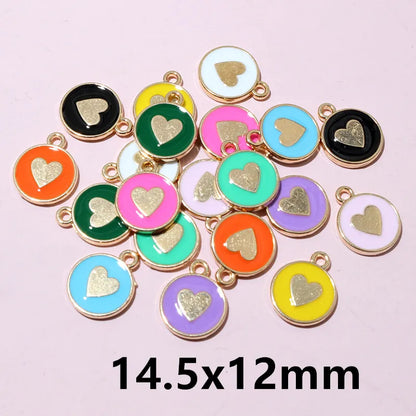 20 Stück Emaille Mond Herz Charms Anhänger Legierung Metall DIY Schmuck Herstellung Zubehör Ergebnisse für Armband Ohrringe Halskette