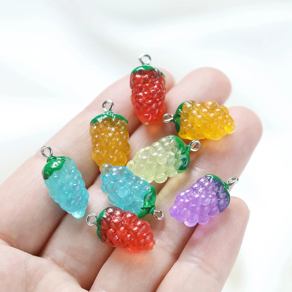 10pcs 12x23mm Trauben harz Charms Anhänger für Ohrringe Halskette Schlüssel bund Charms DIY Schmuck herstellung Zubehör