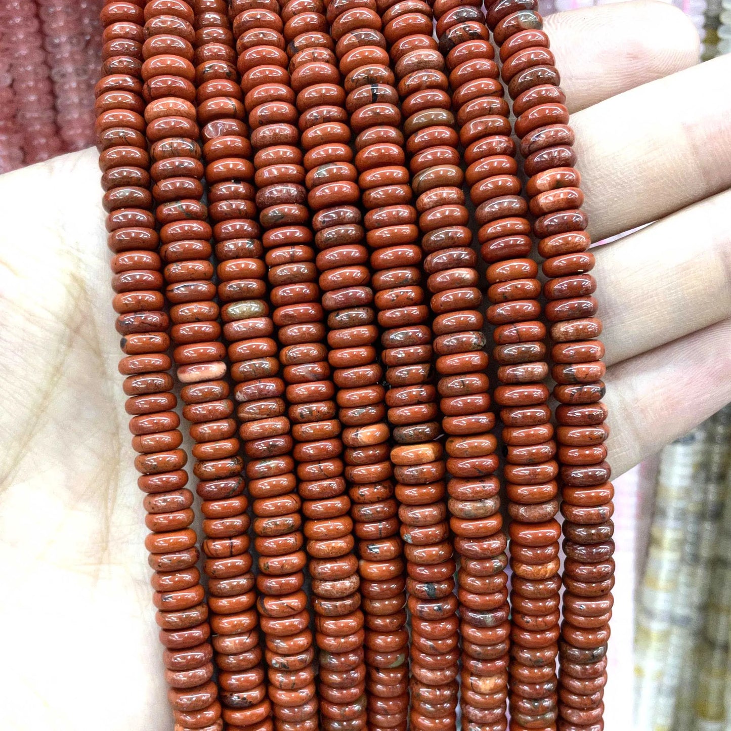 Naturstein Rondelle 2X6mm Türkise Quarz Jaspis Achate Flache Runde Spacer Perlen für Schmuckherstellung DIY Armband Zubehör