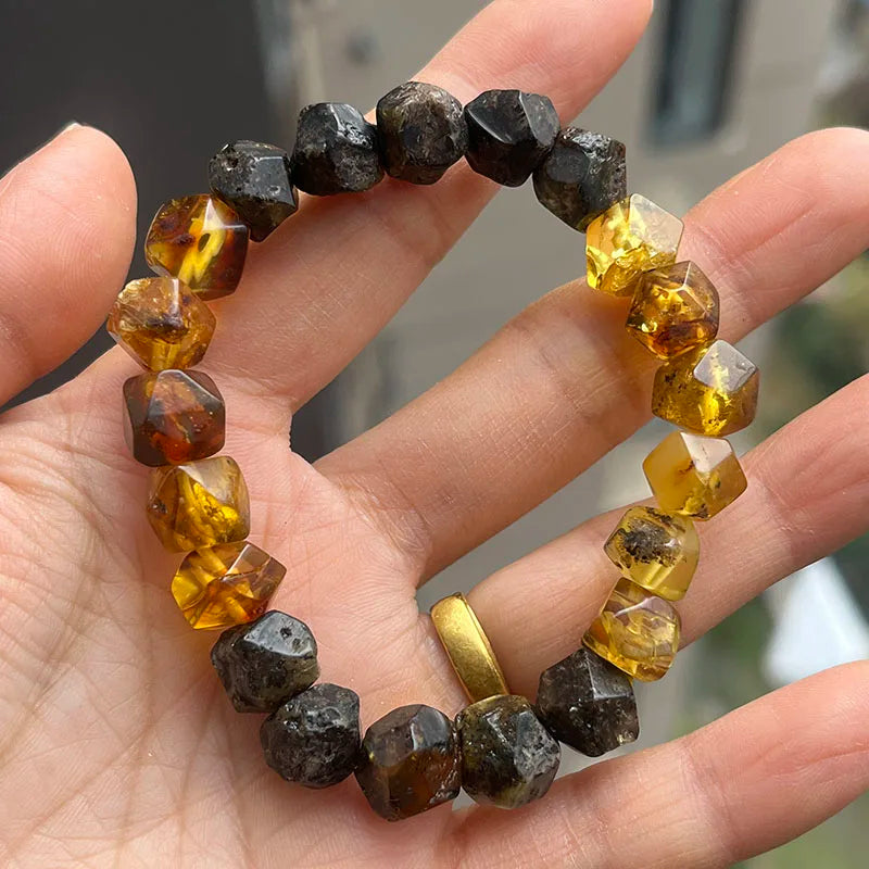 Natürliche Bernstein-Armbänder als Geschenk, einzigartige coole schwarze Perlen, original medizinischer Spezialstein, 2026, neuer Diy-Heilschmuck im Großhandel