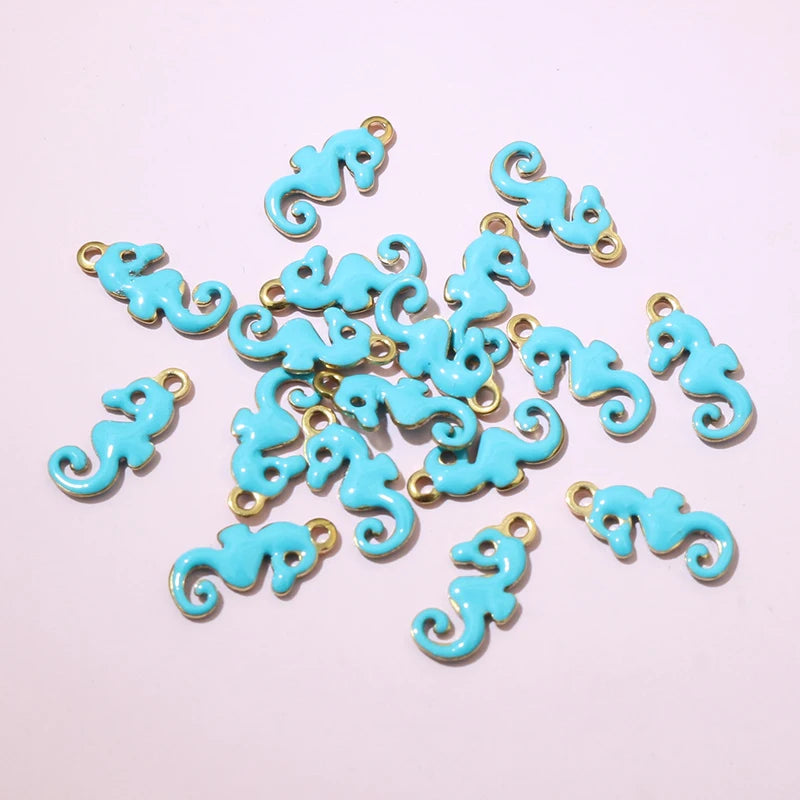 20 Stück 12x6mm Edelstahl Seepferdchen Hippocampus Emaille Anhänger Anhänger Edelstahl DIY Schmuck Herstellung Zubehör Ergebnisse