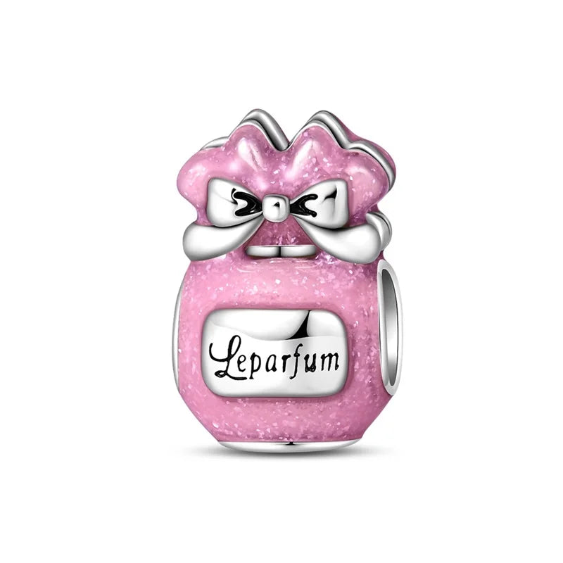 Edle Serie 925er Silber Parfüm-Bogen-Designs, Charm-Perlen, Anhänger, baumelnd, passend für Original-Armreif, Charm-Armband, DIY-Frauenschmuck