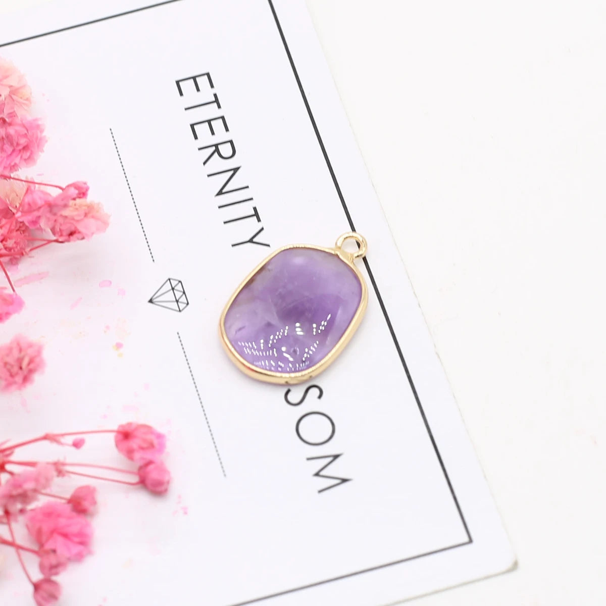 Natürliche Amethysten Anhänger Charms Natürliche Lila Quarz Kristall Stecker Für Heilung Pendel Schmuck Ohrring Halskette Herstellung