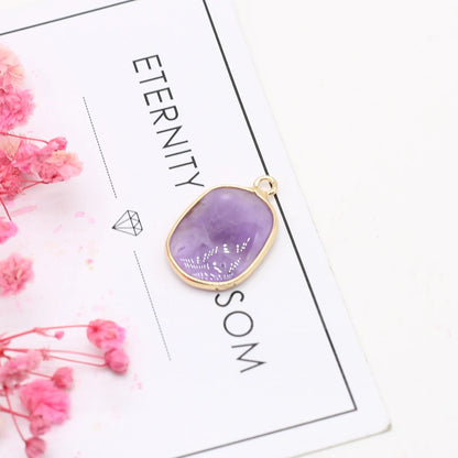 Natürliche Amethysten Anhänger Charms Natürliche Lila Quarz Kristall Stecker Für Heilung Pendel Schmuck Ohrring Halskette Herstellung