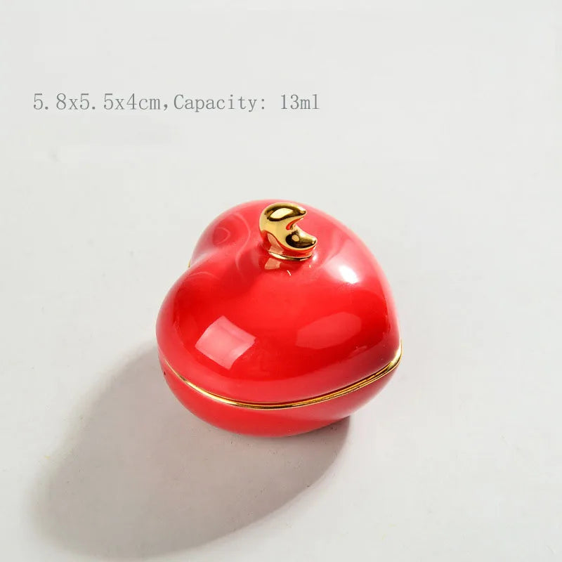 Love Pet Urn, Ceramic, Cat, Dog, Memorial Casket, Funeral Supplies, 13 ml Capacity, Red, Pink, Sealed, Multi-Purpose