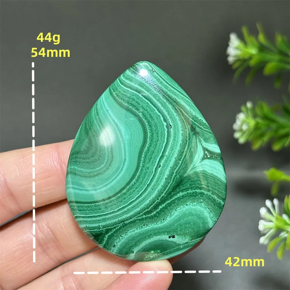 Natürlicher, hochwertiger Malachit in Tropfenform, zum Polieren, DIY, Quarz, Energietherapie, Meditation, Reiki, Hexerei, Heimdekoration, Geschenk
