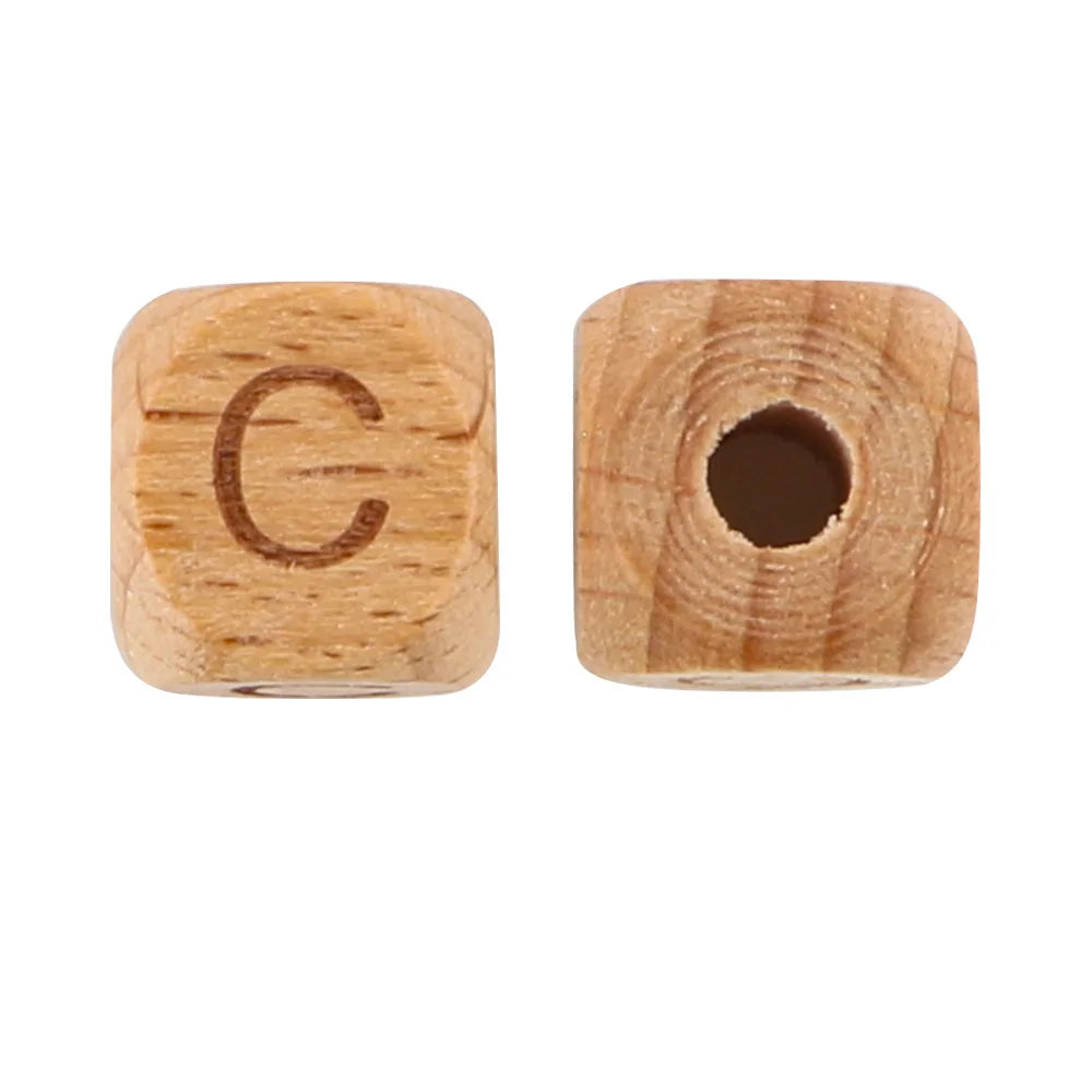 10/20/30/50 Stück Buchenholz-Buchstabenperlen 10mm 12mm Umweltfreundliche Naturholz-Alphabetperlen für Armband- und Halskettenherstellung
