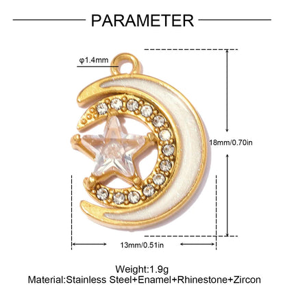 3 Stück/Set Modische Edelstahl Rosen-Blumen DIY Ohrring-Anhänger Herzförmige Halsketten-Anhänger Damen Böser-Blick-Schmuck Großhandel