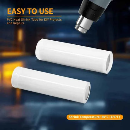 3/5 Meter grau/weiß 7 mm ~ 150 mm PVC-Schrumpfschlauch 18650 Lithium-Batteriepack Isolierfolie Schutzhülle Kabelhülle
