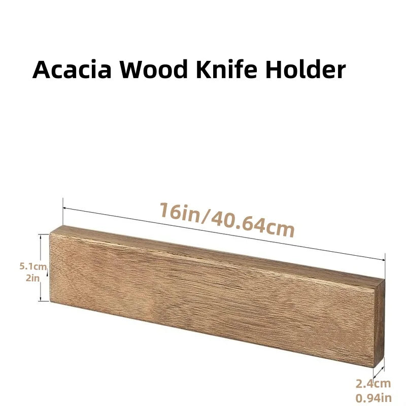 Magnetischer Messerhalter für die Wand, 40,6 cm (16 Zoll) Messerstreifen aus Akazienholz, leistungsstarker Magnet-Messeraufhänger, Messerstange für Küchenmesser