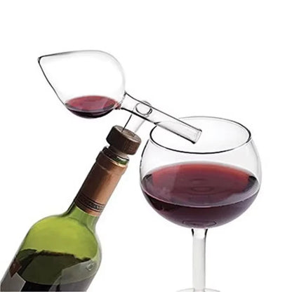 UNTIOR Rotwein-Belüfter, tragbar, rund/pfirsichförmig, transparent, schneller Dekanterauslauf, Glas-Bar-Ernüchungsgerät für Strandtisch
