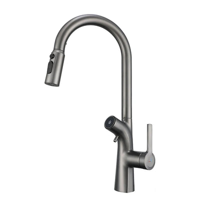 VGX Gold Wasserfilter Küchenarmatur mit Doppelauslauf, Reines Trinkwasser, Ausziehbarer Spültischmischer, Gourmet-Küchenarmatur