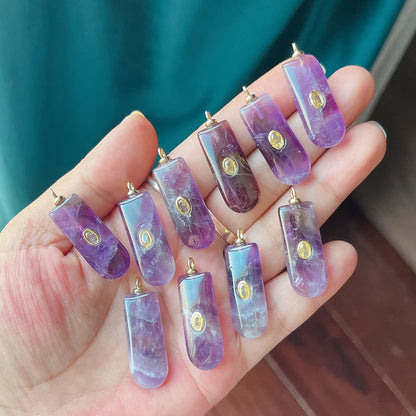 Jade Achat Amethyst Amazonit Wasser Gras Lapis Lazuli Charm Anhänger, 18K echt vergoldet Schmuck für Halskette Handwerk Herstellung S79