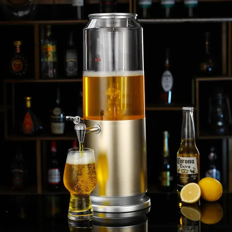 Kreative leuchtende Wein kanonen bar, spezieller Getränke eimer, Fassbier eimer, roter Netz eimer mit Wasserhahn