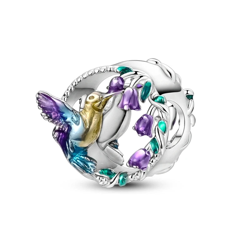 Sicherheitsketten aus 925er-Sterlingsilber, violette Serie, Schmetterling, Widder, Zwillinge, passend für Original-Armbänder, DIY-Schmuckherstellung, Geschenk für Frauen