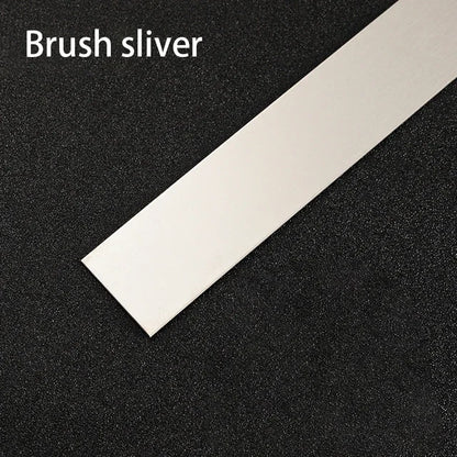 5M/Rolle Edelstahl flache dekorative Linien Silber Titan Gold Hintergrund selbstklebende Wandaufkleber Wand Decke Kantenstreifen