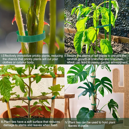 50/100 Stück wiederverwendbare, verstellbare, rutschfeste Pflanzenbinder aus Nylon mit Klettverschluss, ideal für Gartenanwendungen