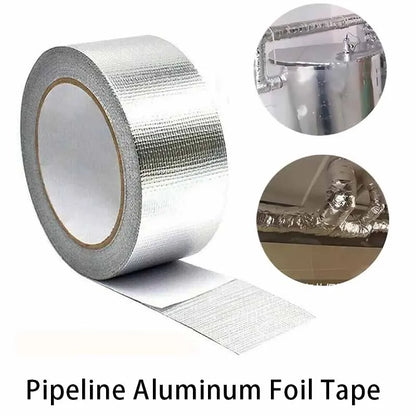 1 Rolle isoliertes HVAC-Aluminiumfolienband, silbernes Pipeline-Band aus Metall, reißfestes HVAC-Band, geeignet für Rohrleitungen und Trockner
